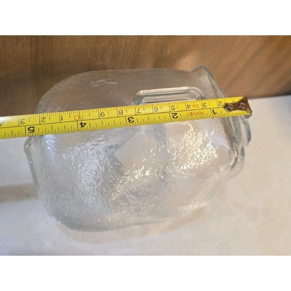 Vintage inspired Anchor Hocking Glass Pig Coin Bank Big Clear‎ Piggy Bank